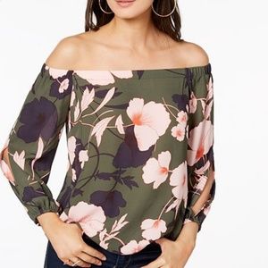 Off the shoulder floral blouse
